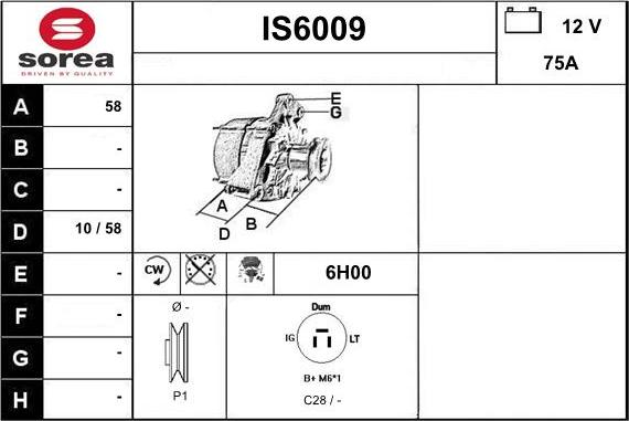 Sera IS6009 - Генератор autospares.lv