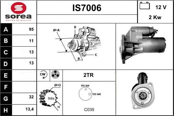 Sera IS7006 - Стартер autospares.lv