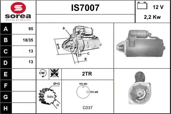 Sera IS7007 - Стартер autospares.lv