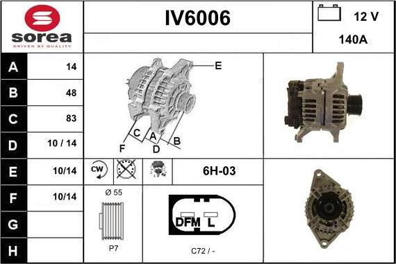 Sera IV6006 - Генератор autospares.lv