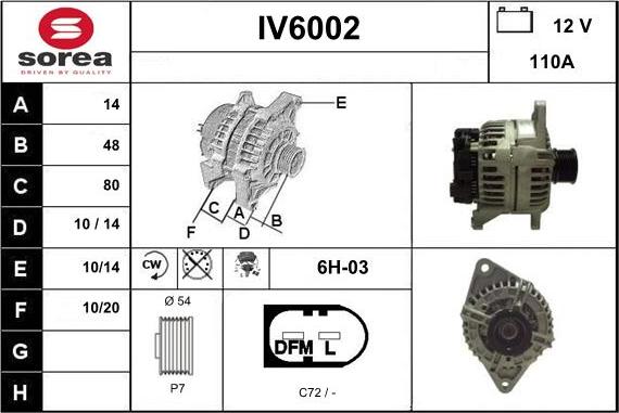 Sera IV6002 - Генератор autospares.lv