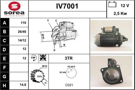 Sera IV7001 - Стартер autospares.lv