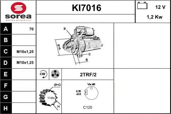 Sera KI7016 - Стартер autospares.lv