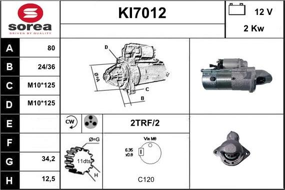 Sera KI7012 - Стартер autospares.lv