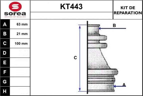 Sera KT443 - Пыльник, приводной вал autospares.lv