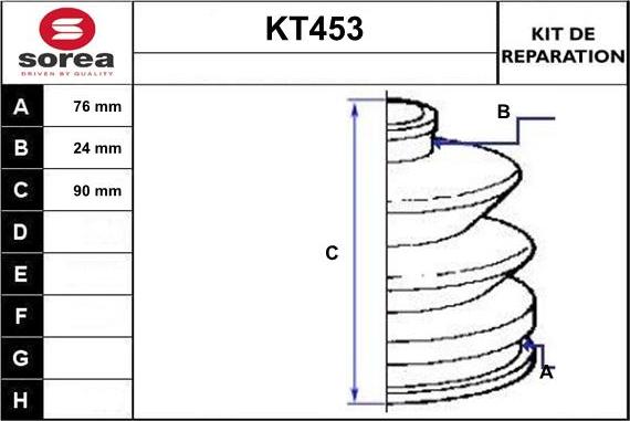 Sera KT453 - Пыльник, приводной вал autospares.lv