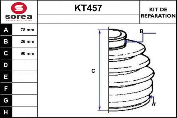 Sera KT457 - Пыльник, приводной вал autospares.lv