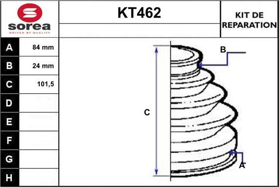 Sera KT462 - Пыльник, приводной вал autospares.lv