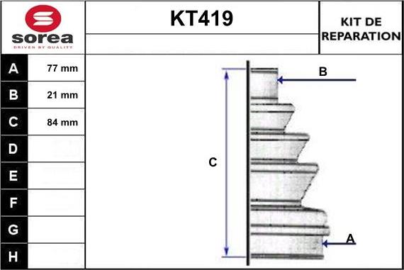 Sera KT419 - Пыльник, приводной вал autospares.lv