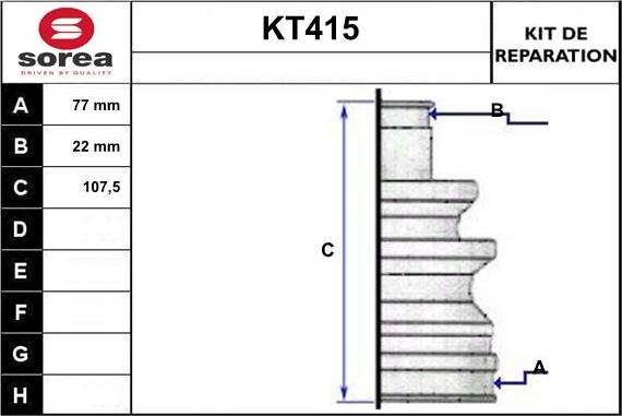 Sera KT415 - Пыльник, приводной вал autospares.lv