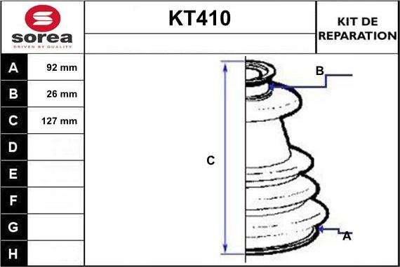 Sera KT410 - Пыльник, приводной вал autospares.lv