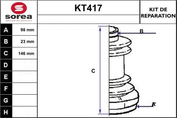 Sera KT417 - Пыльник, приводной вал autospares.lv