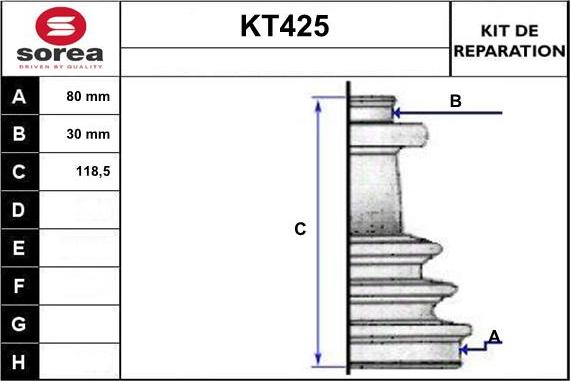 Sera KT425 - Пыльник, приводной вал autospares.lv