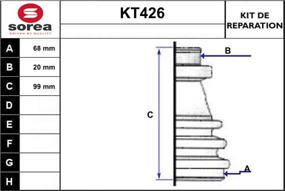 Sera KT426 - Пыльник, приводной вал autospares.lv