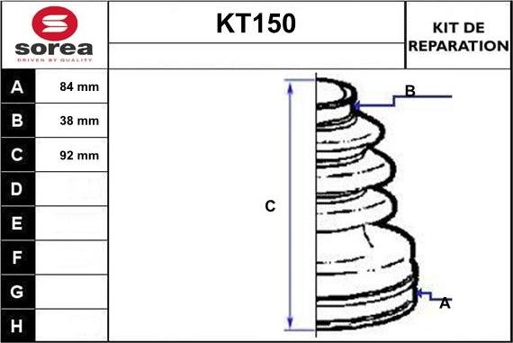 Sera KT150 - Пыльник, приводной вал autospares.lv