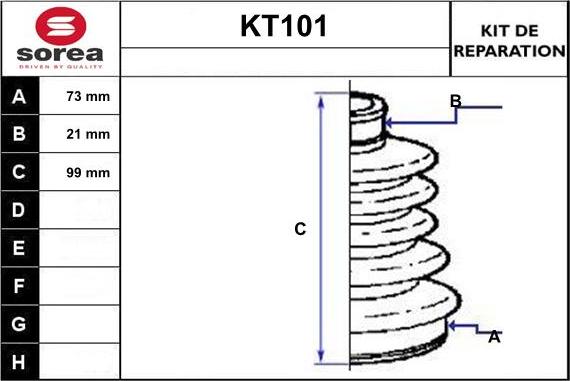 Sera KT101 - Пыльник, приводной вал autospares.lv