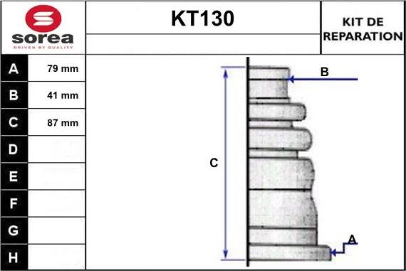 Sera KT130 - Пыльник, приводной вал autospares.lv