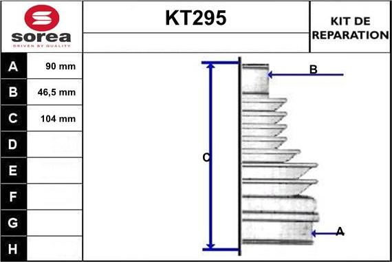 Sera KT295 - Пыльник, приводной вал autospares.lv