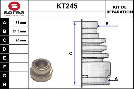 Sera KT245 - Пыльник, приводной вал autospares.lv