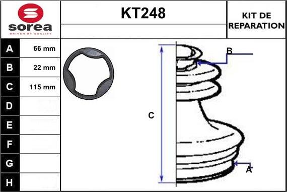 Sera KT248 - Пыльник, приводной вал autospares.lv