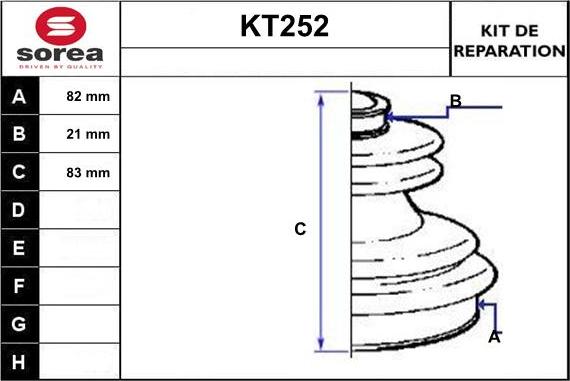 Sera KT252 - Пыльник, приводной вал autospares.lv