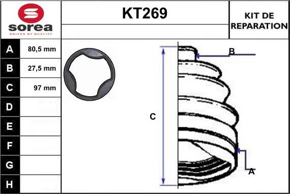 Sera KT269 - Пыльник, приводной вал autospares.lv