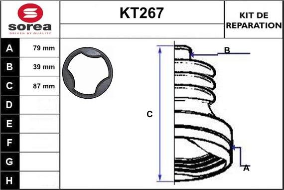 Sera KT267 - Пыльник, приводной вал autospares.lv