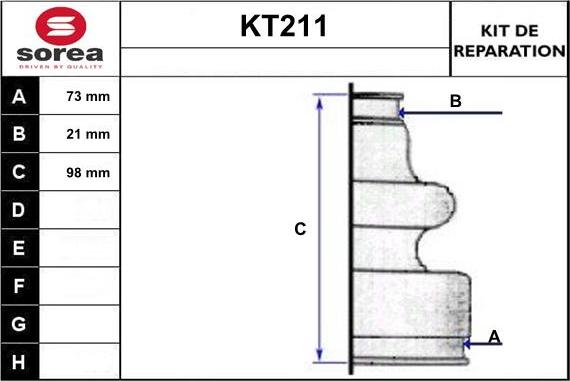 Sera KT211 - Пыльник, приводной вал autospares.lv