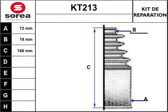 Sera KT213 - Пыльник, приводной вал autospares.lv