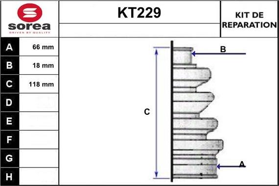 Sera KT229 - Пыльник, приводной вал autospares.lv