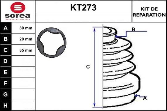 Sera KT273 - Пыльник, приводной вал autospares.lv