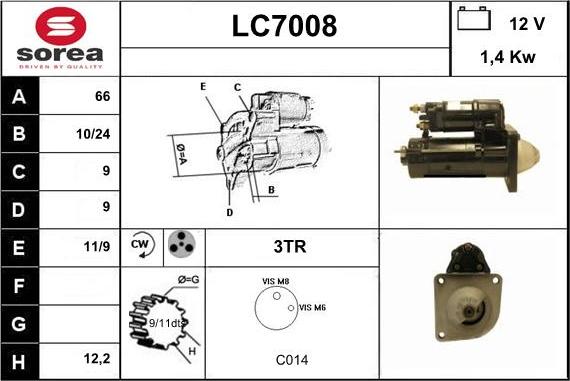 Sera LC7008 - Стартер autospares.lv