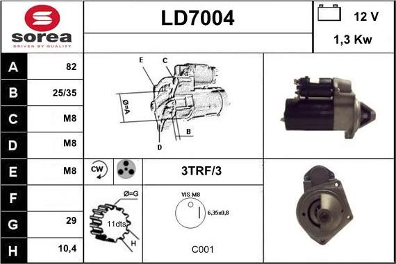 Sera LD7004 - Стартер autospares.lv