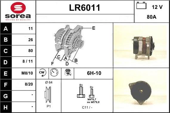 Sera LR6011 - Генератор autospares.lv