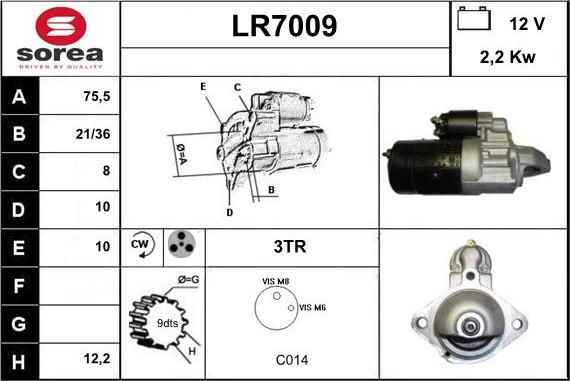 Sera LR7009 - Стартер autospares.lv