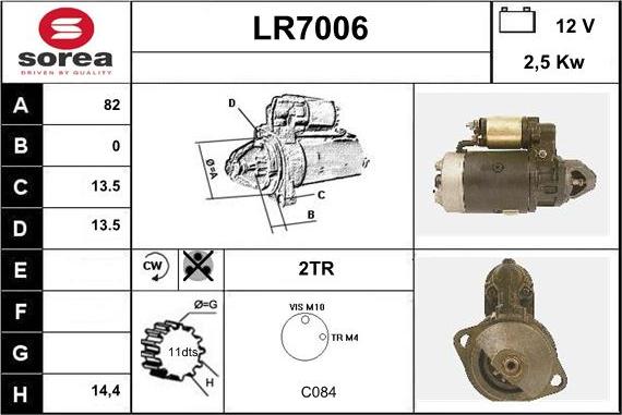 Sera LR7006 - Стартер autospares.lv