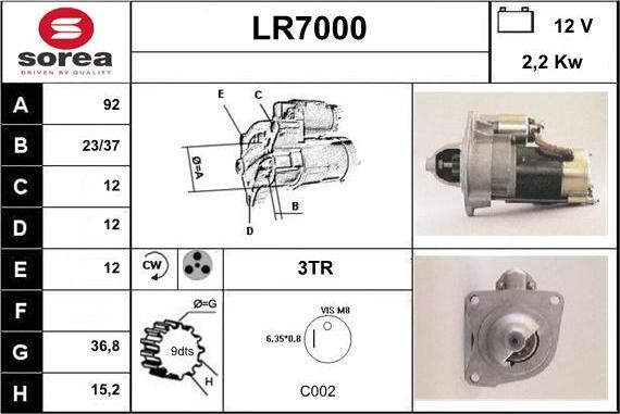 Sera LR7000 - Стартер autospares.lv