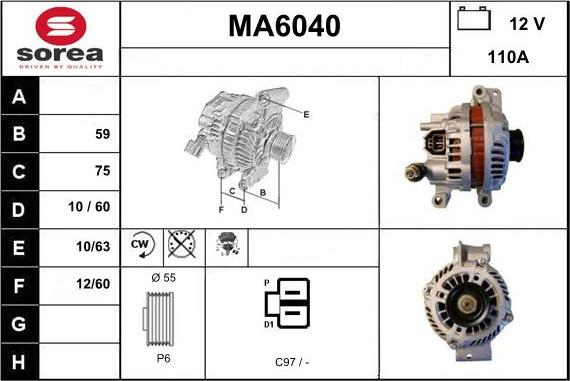 Sera MA6040 - Генератор autospares.lv