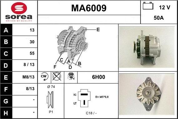 Sera MA6009 - Генератор autospares.lv