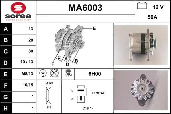 Sera MA6003 - Генератор autospares.lv