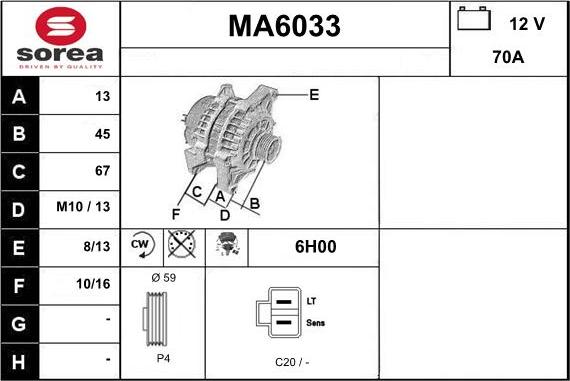 Sera MA6033 - Генератор autospares.lv