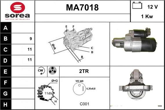 Sera MA7018 - Стартер autospares.lv