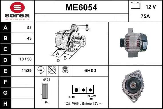 Sera ME6054 - Генератор autospares.lv