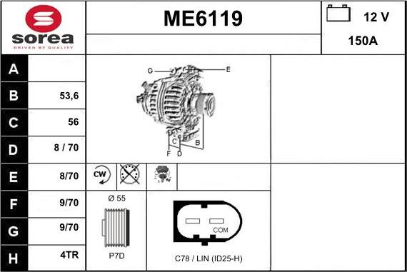 Sera ME6119 - Генератор autospares.lv