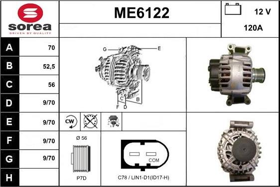 Sera ME6122 - Генератор autospares.lv