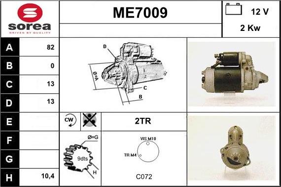 Sera ME7009 - Стартер autospares.lv