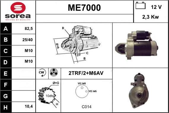 Sera ME7000 - Стартер autospares.lv