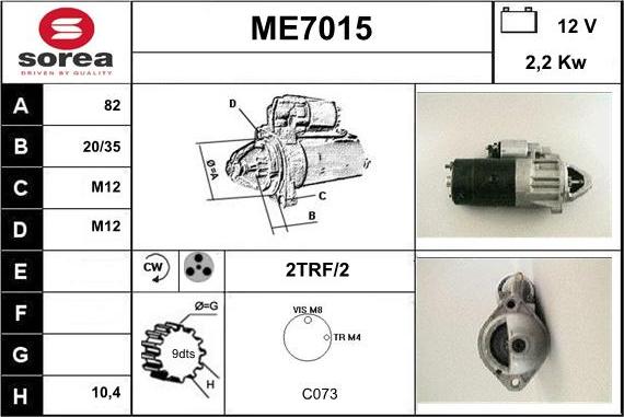 Sera ME7015 - Стартер autospares.lv