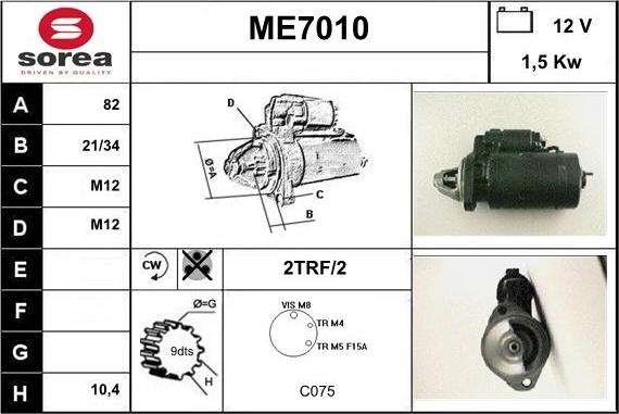 Sera ME7010 - Стартер autospares.lv