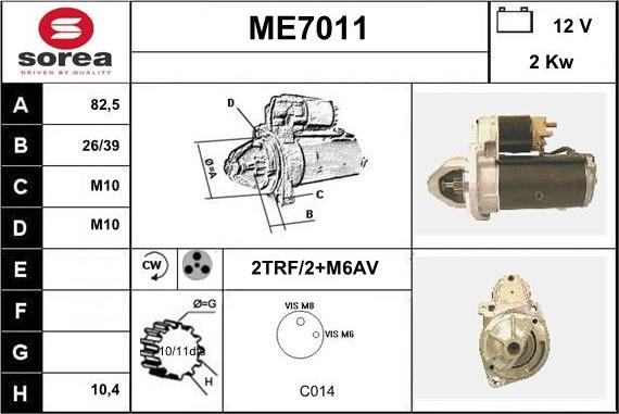 Sera ME7011 - Стартер autospares.lv